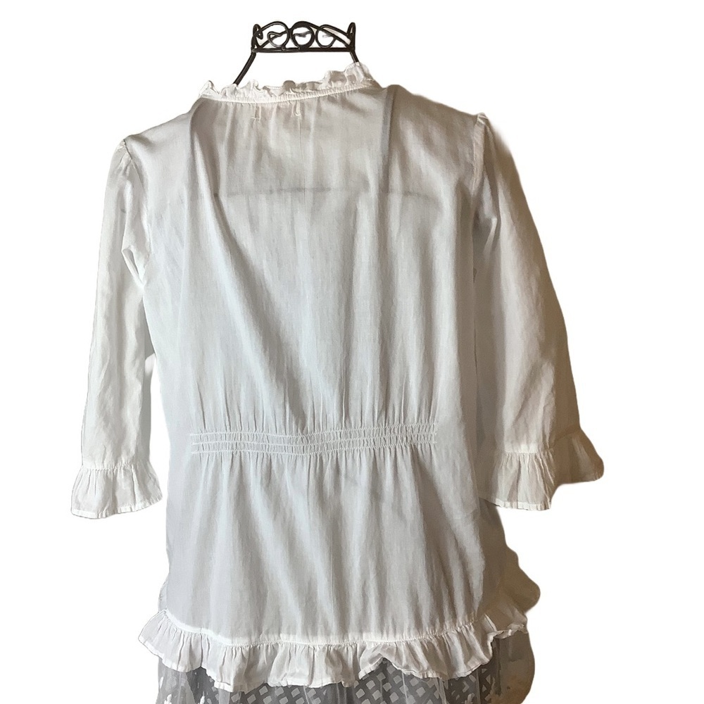 Sundance White Pintuck Lace Boho Tunic Blouse Cottagecore Top Small - Picture 4 of 10